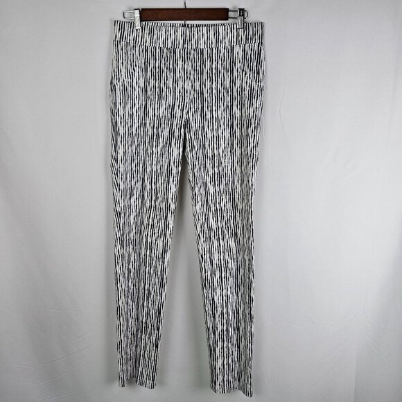 Joseph Ribkoff Black & White Striped Stretch Pullon Pants Size 10 - Picture 4 of 14
